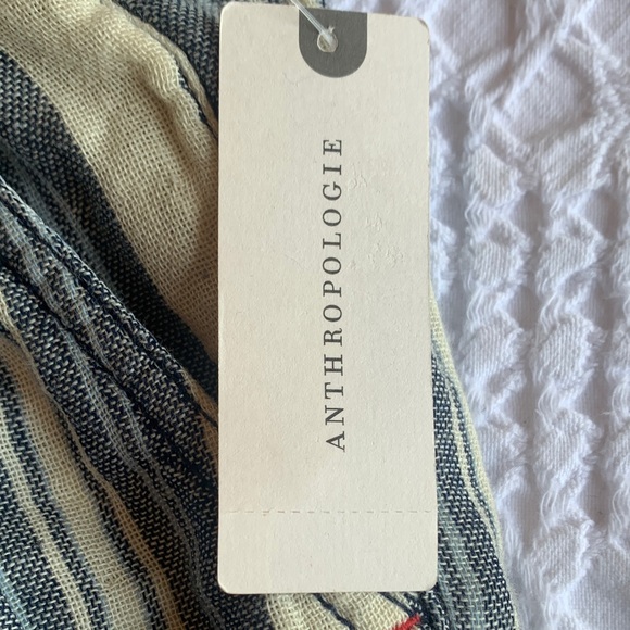 Anthropologie Pilcro Striped Blue and Cream Women's Shorts - Picture 2 of 16